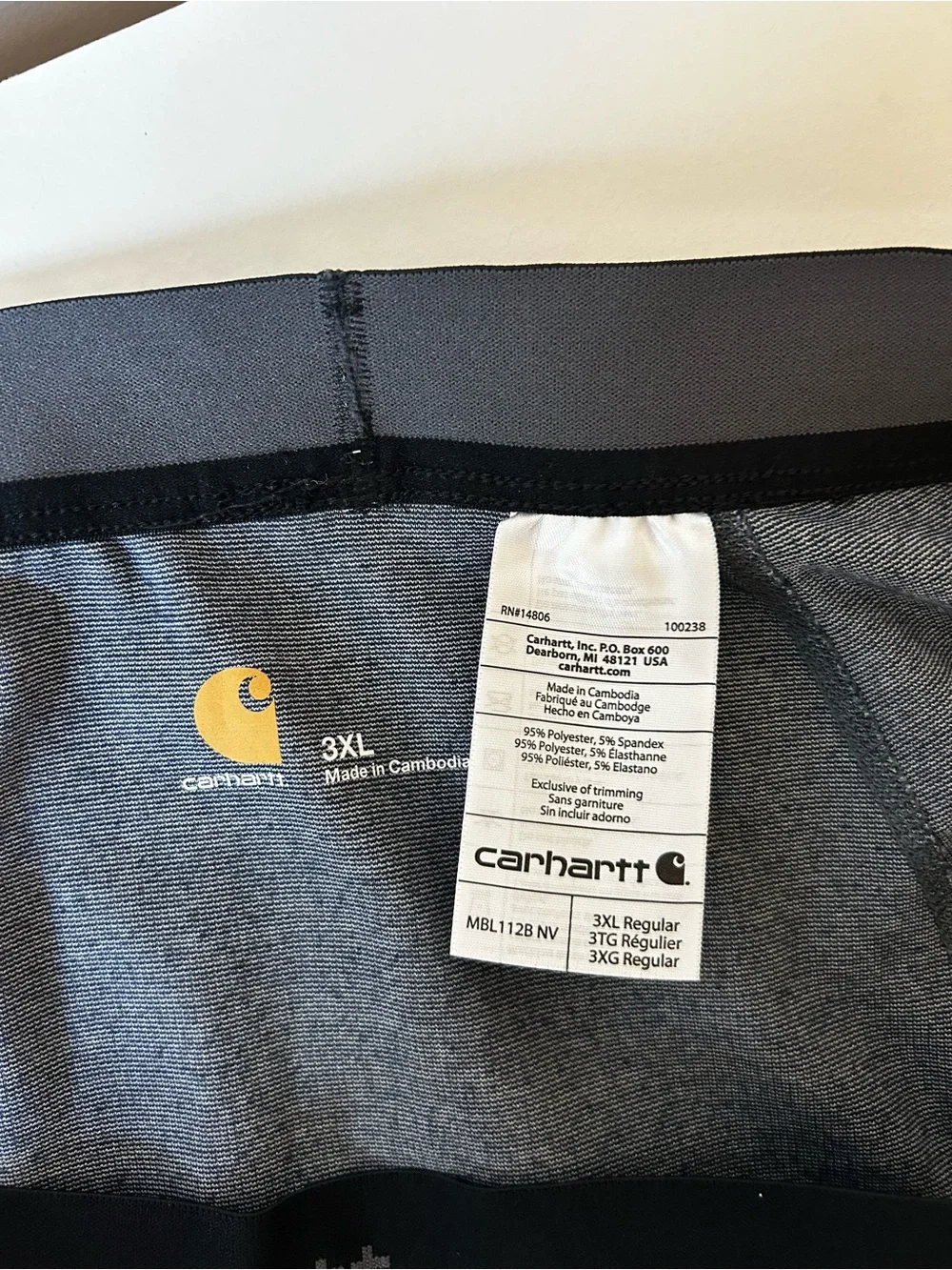 Carhartt Men’s Dark Heather Gray Thermal Base Layer Pants